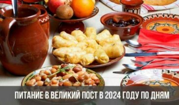 Питание в Великий пост в 2024 году по дням