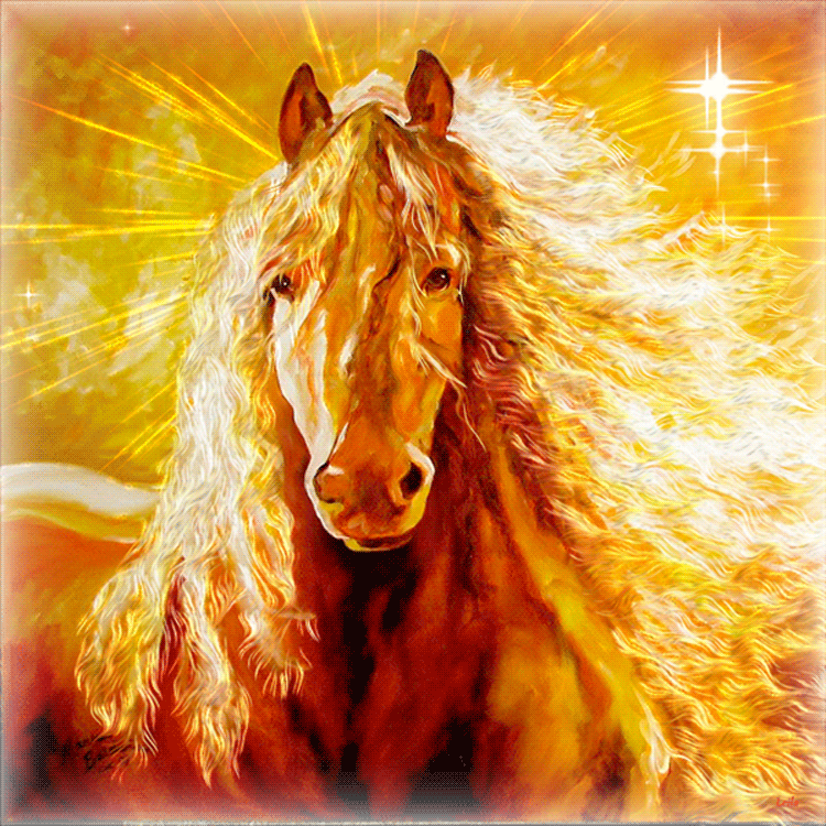 Анимационные открытки с Новым 2026 годом Лошади15