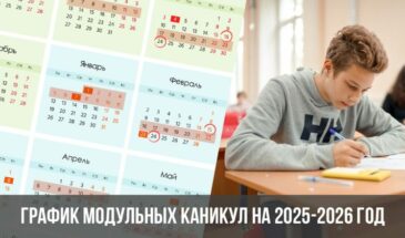График модульных каникул на 2025-2026 год