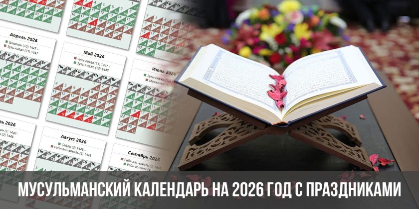 Мусульманский календарь на 2026 год с праздниками