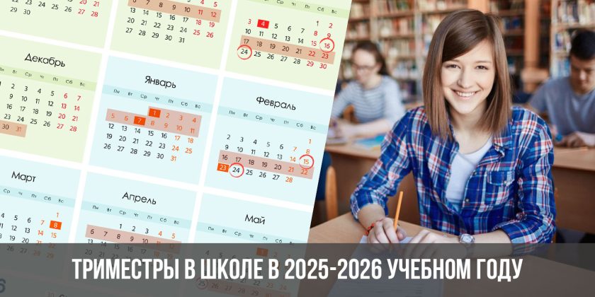 Триместры в школе в 2025-2026 учебном году0