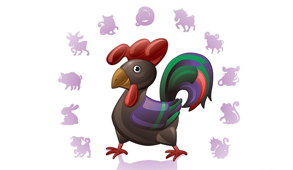 Петух в центре зодиакального круга