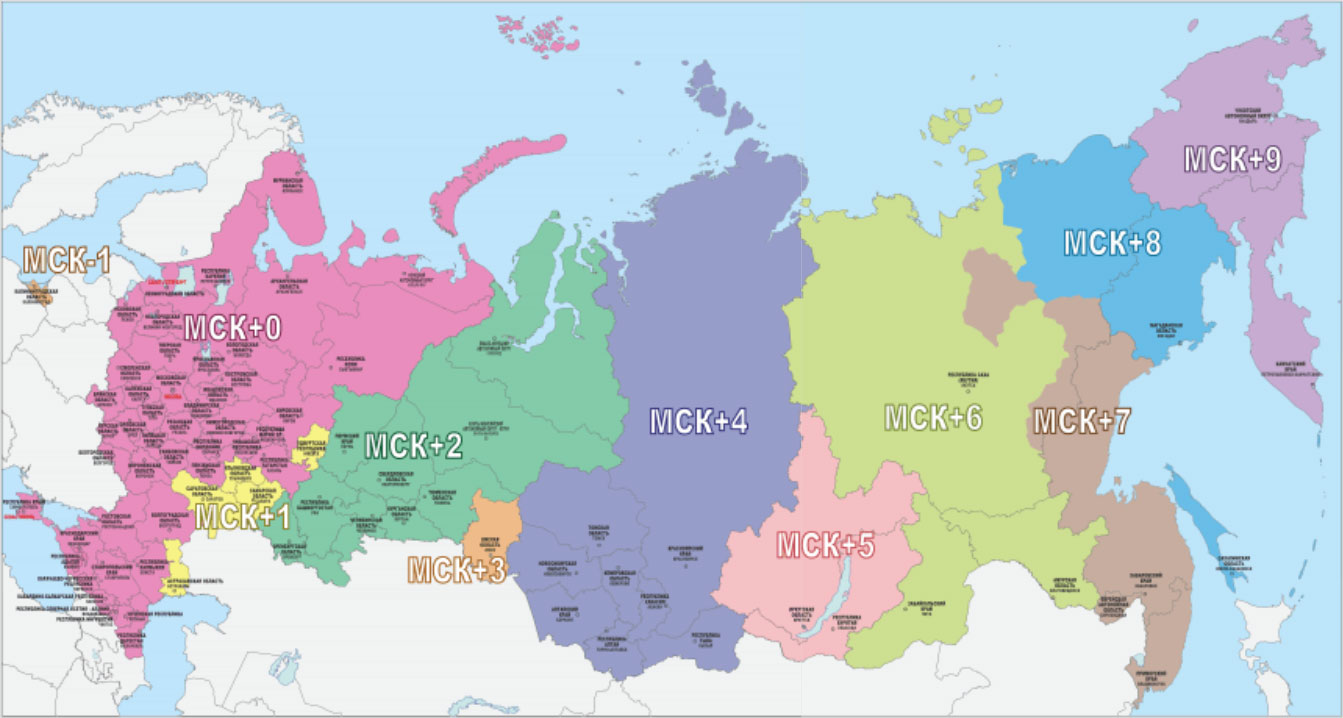 Часовые зоны России