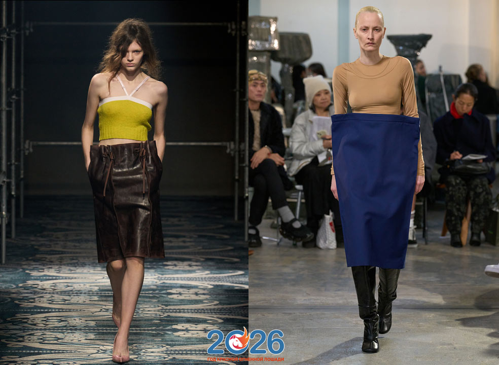 Юбки с квадратным поясом