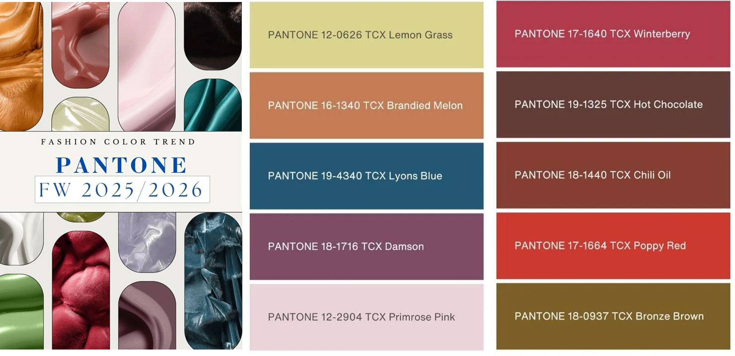 Цвета Пантон зима 2025-2026