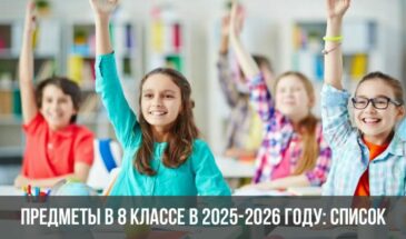 Предметы в 8 классе в 2025-2026 году: список