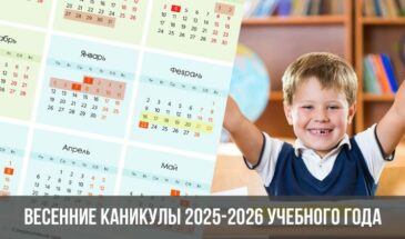 Весенние каникулы 2025-2026 учебного года
