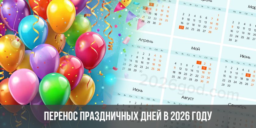 Перенос праздничных дней в 2026 году