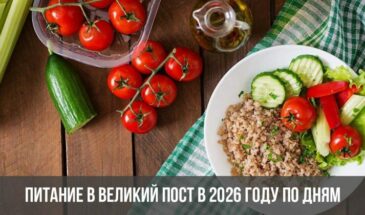 Питание в Великий пост в 2026 году по дням