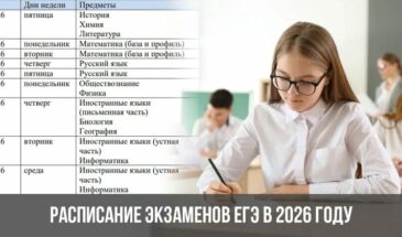 Опубликовано расписание экзаменов ЕГЭ на 2026 год